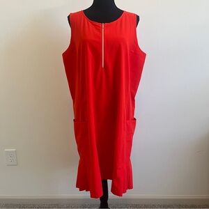 Chico’s Zenergy Sleeveless Quarter Zip Red/Orange Tennis Dress Sz 14
